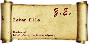 Zakar Ella névjegykártya